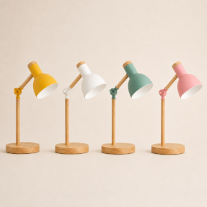 Wood Turn-Head Table Lamp